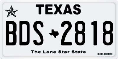 TX license plate BDS2818