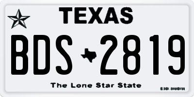 TX license plate BDS2819