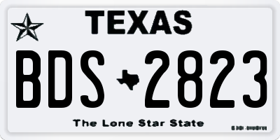 TX license plate BDS2823