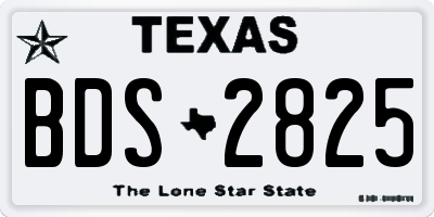 TX license plate BDS2825