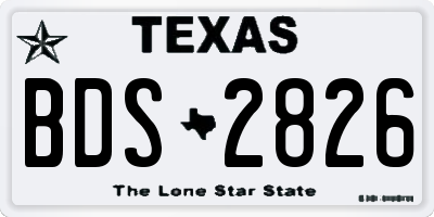 TX license plate BDS2826