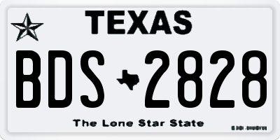 TX license plate BDS2828