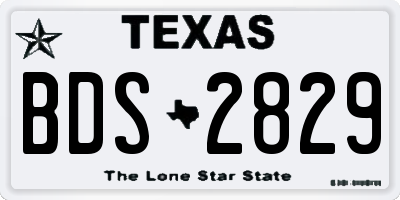 TX license plate BDS2829