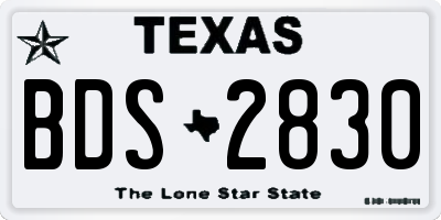 TX license plate BDS2830