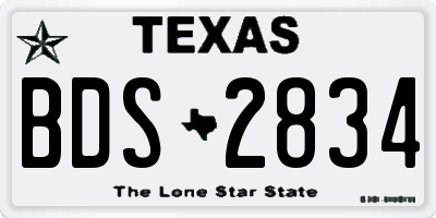 TX license plate BDS2834