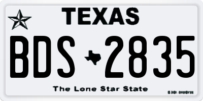 TX license plate BDS2835