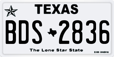 TX license plate BDS2836