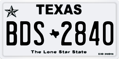 TX license plate BDS2840