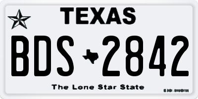 TX license plate BDS2842