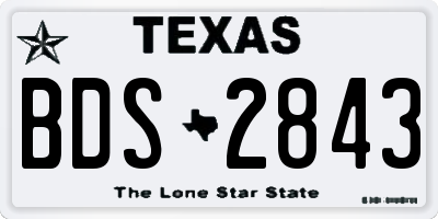 TX license plate BDS2843
