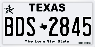 TX license plate BDS2845