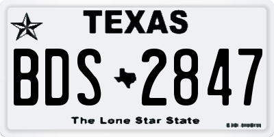 TX license plate BDS2847