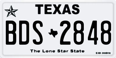 TX license plate BDS2848