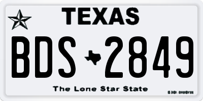 TX license plate BDS2849