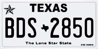 TX license plate BDS2850