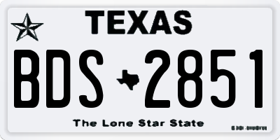 TX license plate BDS2851