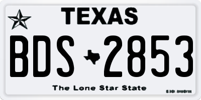 TX license plate BDS2853