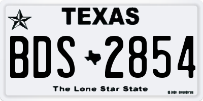 TX license plate BDS2854