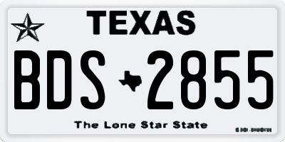 TX license plate BDS2855