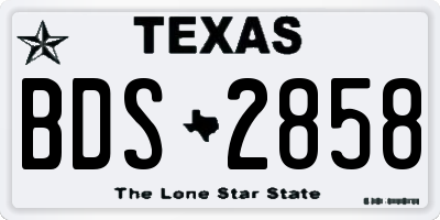 TX license plate BDS2858