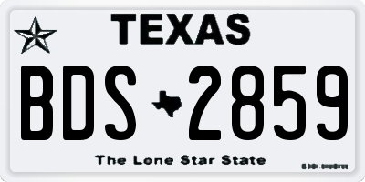 TX license plate BDS2859