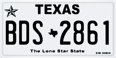 TX license plate BDS2861