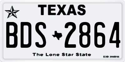TX license plate BDS2864