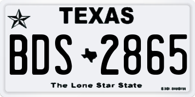 TX license plate BDS2865