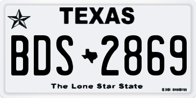 TX license plate BDS2869
