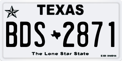 TX license plate BDS2871