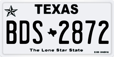 TX license plate BDS2872