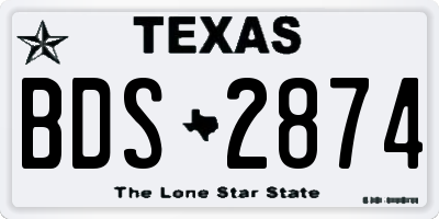 TX license plate BDS2874