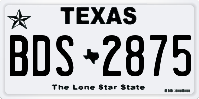 TX license plate BDS2875