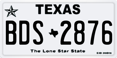 TX license plate BDS2876