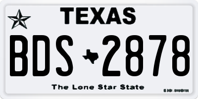 TX license plate BDS2878