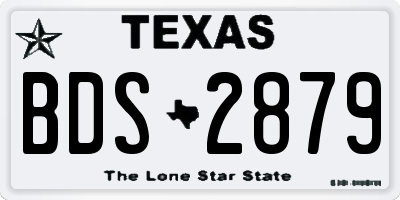 TX license plate BDS2879