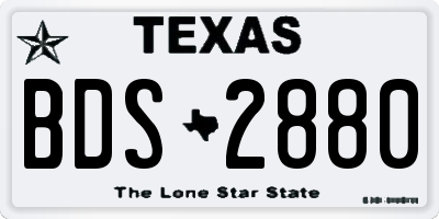 TX license plate BDS2880
