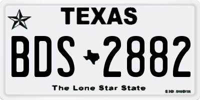 TX license plate BDS2882