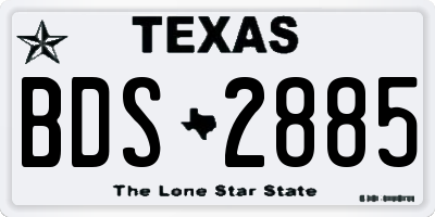 TX license plate BDS2885