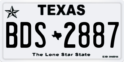 TX license plate BDS2887