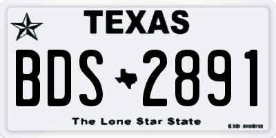 TX license plate BDS2891