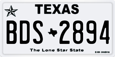 TX license plate BDS2894