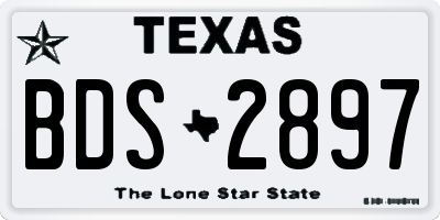 TX license plate BDS2897