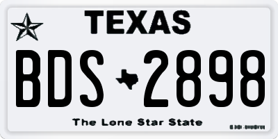 TX license plate BDS2898