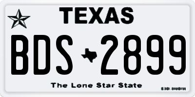 TX license plate BDS2899