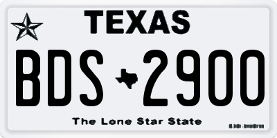 TX license plate BDS2900