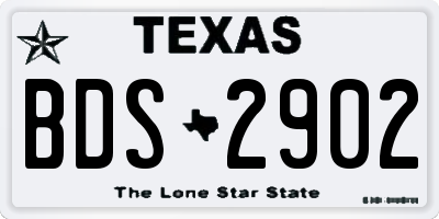 TX license plate BDS2902