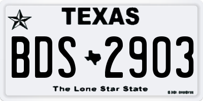 TX license plate BDS2903