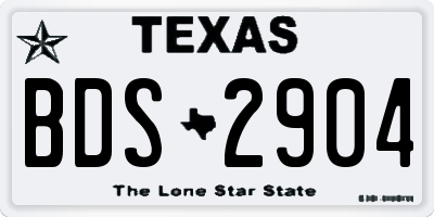 TX license plate BDS2904