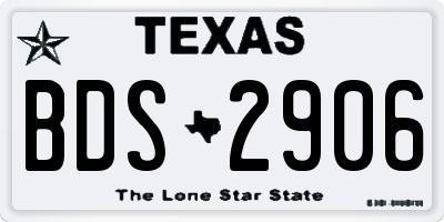 TX license plate BDS2906